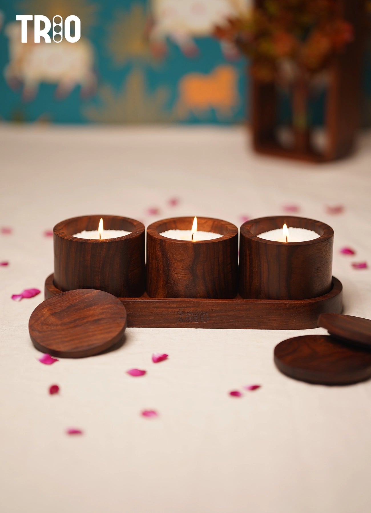 TRIO – Pearled Wax Candle Jars