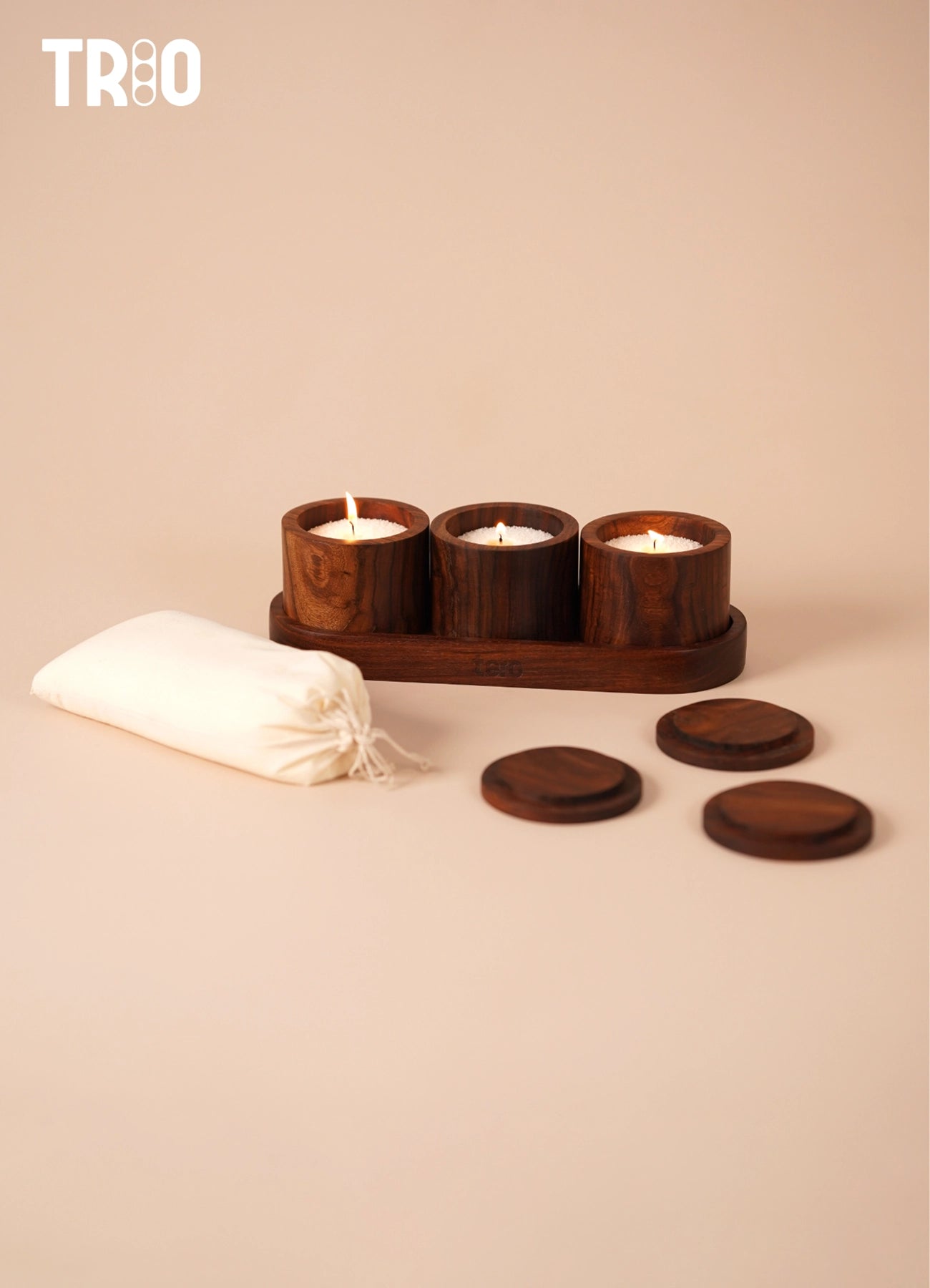 TRIO – Pearled Wax Candle Jars