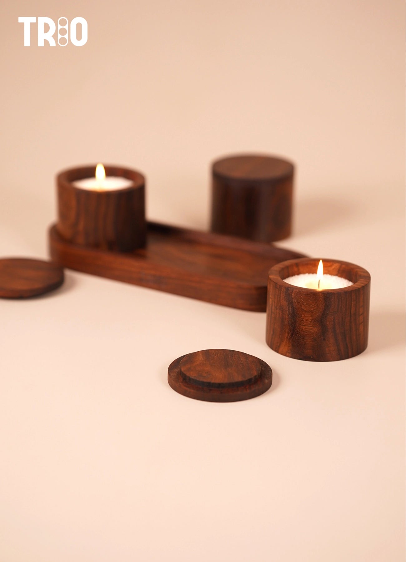 TRIO – Pearled Wax Candle Jars